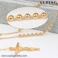 43038 Xuping 18k bijoux nouveau conçu en plaqué or long collier en forme de chapelet